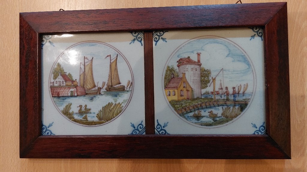 Tichelaar Makkummer Tegels, Maritiem / water, Handgeschilderd, Oud hollands, Ophalen of Verzenden