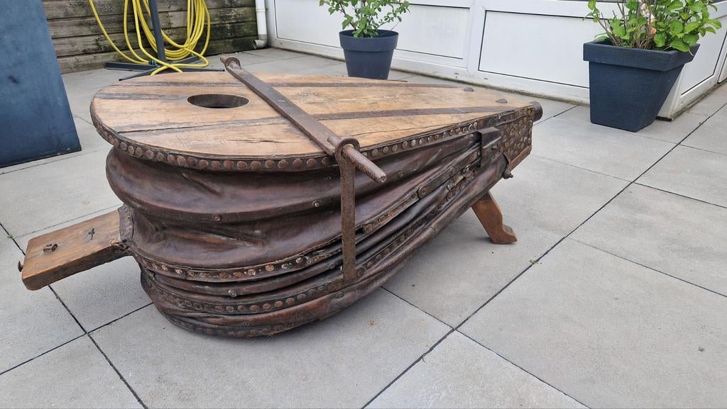 antieke gave salontafel Blaasbalg landelijk stoer en sober., Antiek en Kunst, Ophalen