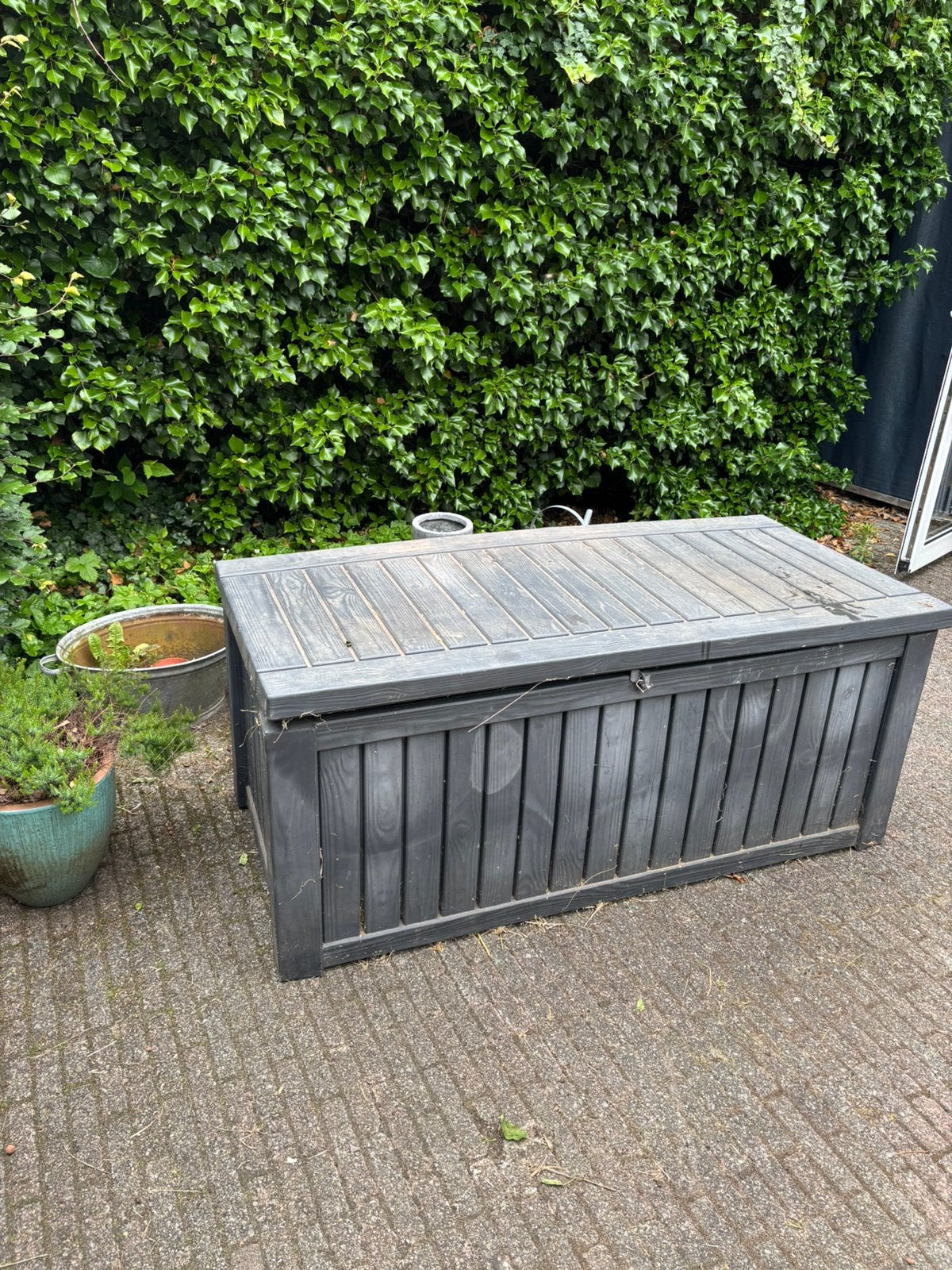 Keter kussenbox 150 cm (incl kussens): technisch perfect, Ophalen, Gebruikt, Kunststof, Overige typen
