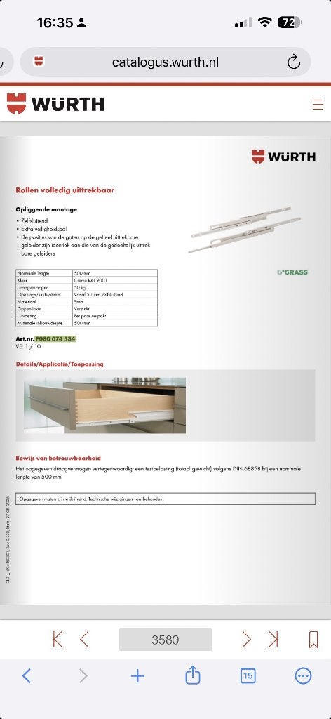 6 paar ladegeleiders 50kg/50cm softclose, Ophalen of Verzenden, Zo goed als nieuw, 250 mm of meer, Overige typen