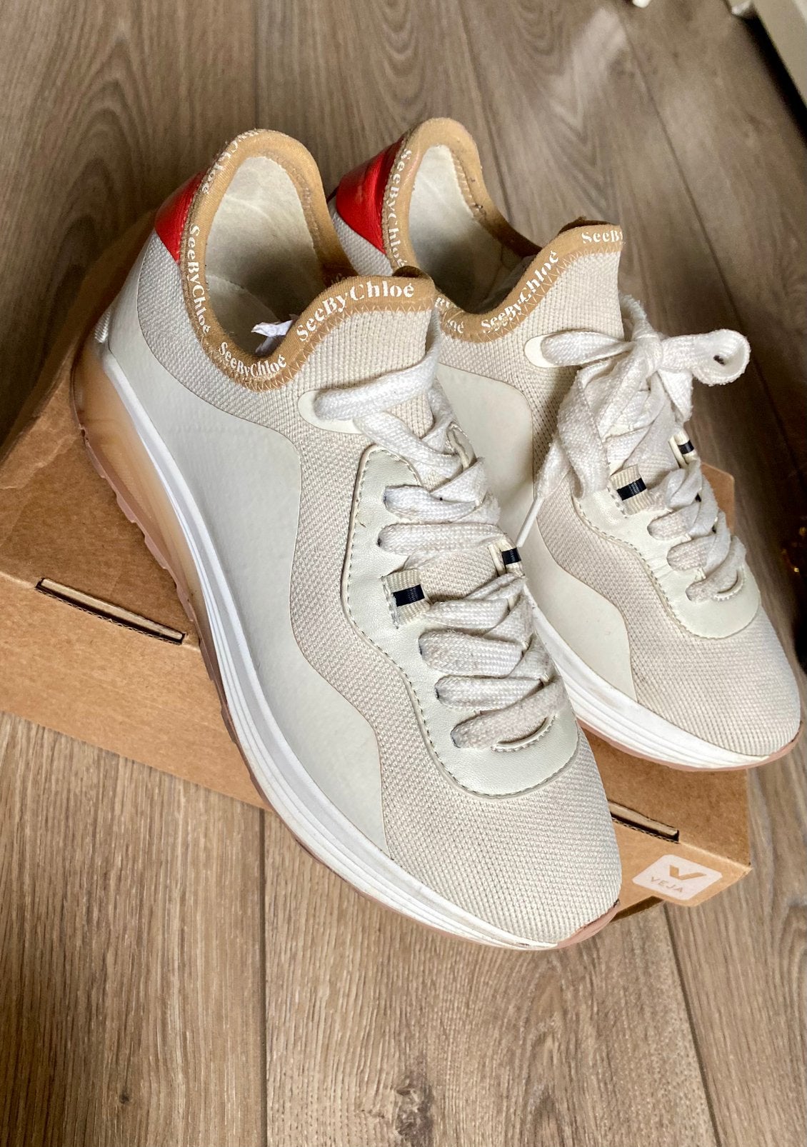 See by Chloé  BRETT - SNEAKERS LAAG - WHITE maat 38, Wit, Ophalen of Verzenden, Sneakers of Gympen, Zo goed als nieuw