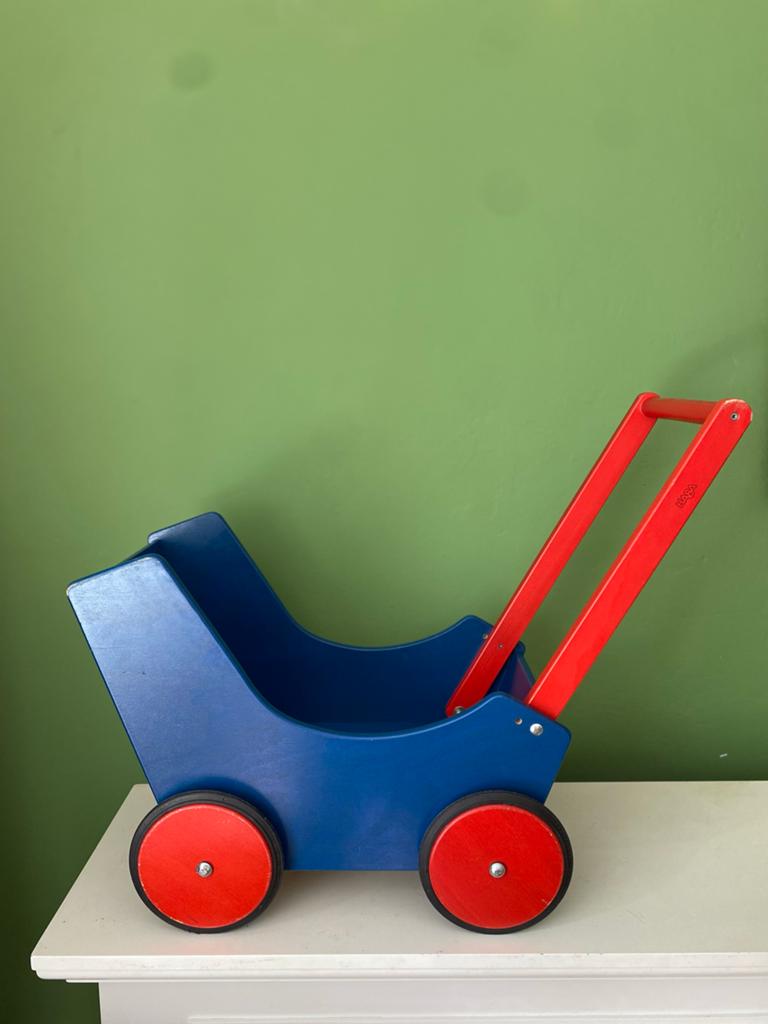 Haba houten poppenwagen, Ophalen, Gebruikt, Babypop