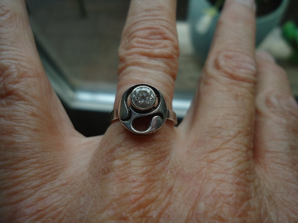mooie echt zilveren finse ring STEN EN LAINE verstelbaar, Ophalen of Verzenden, Zo goed als nieuw, Dame, Zilver