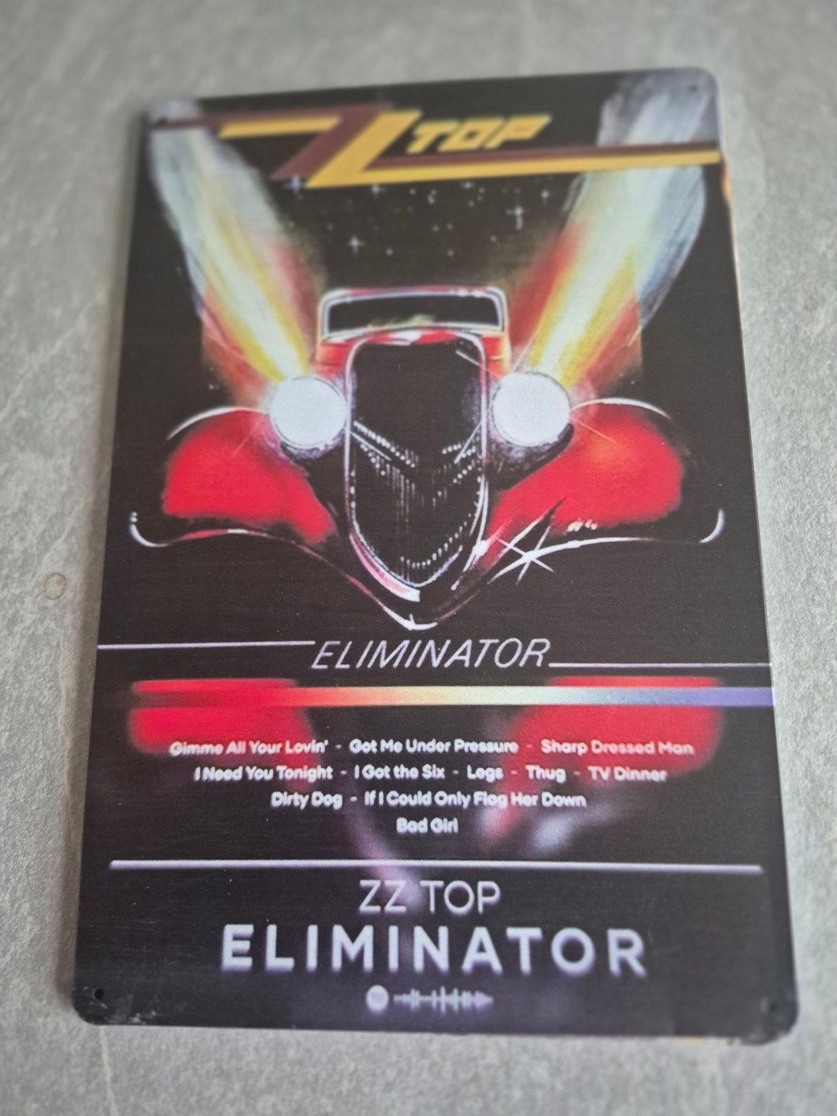 ZZ Top Eliminator Metalen Plaat - Decoratie, Ophalen of Verzenden, Nieuw, Gebruiksvoorwerp