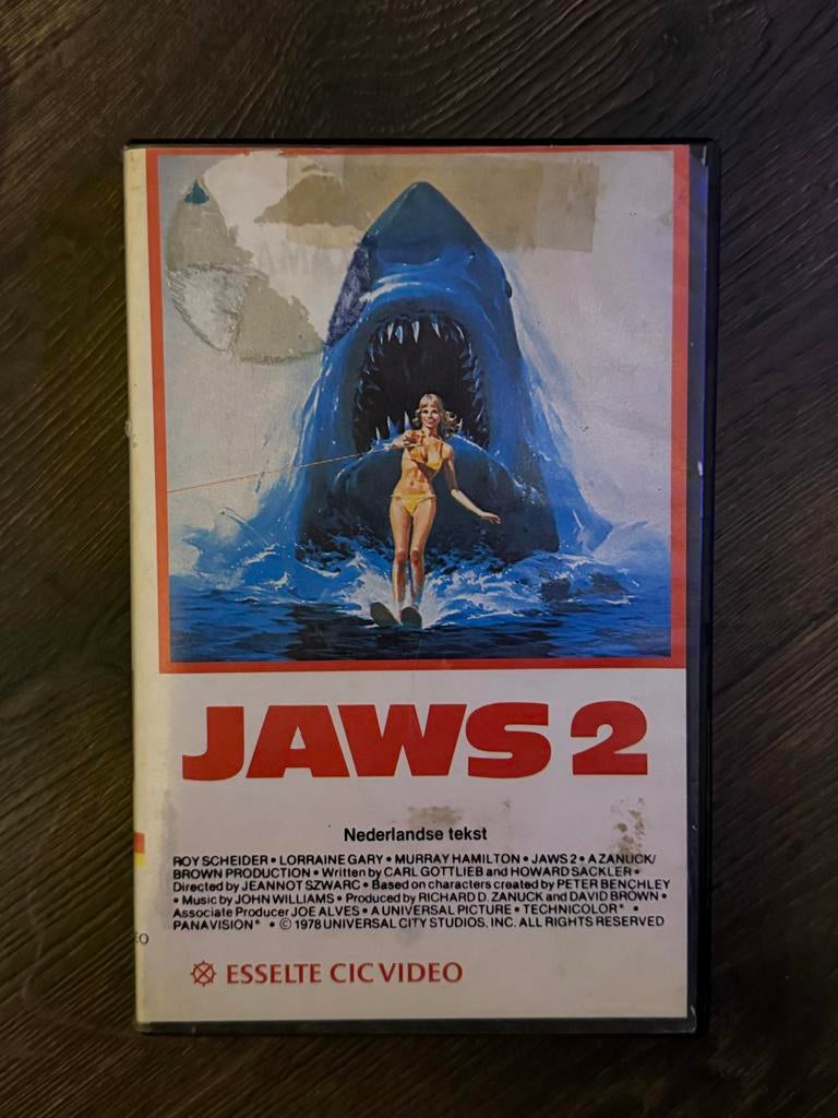 Jaws 2  - ex rental, Vanaf 16 jaar, Ophalen of Verzenden, Gebruikt, Horror