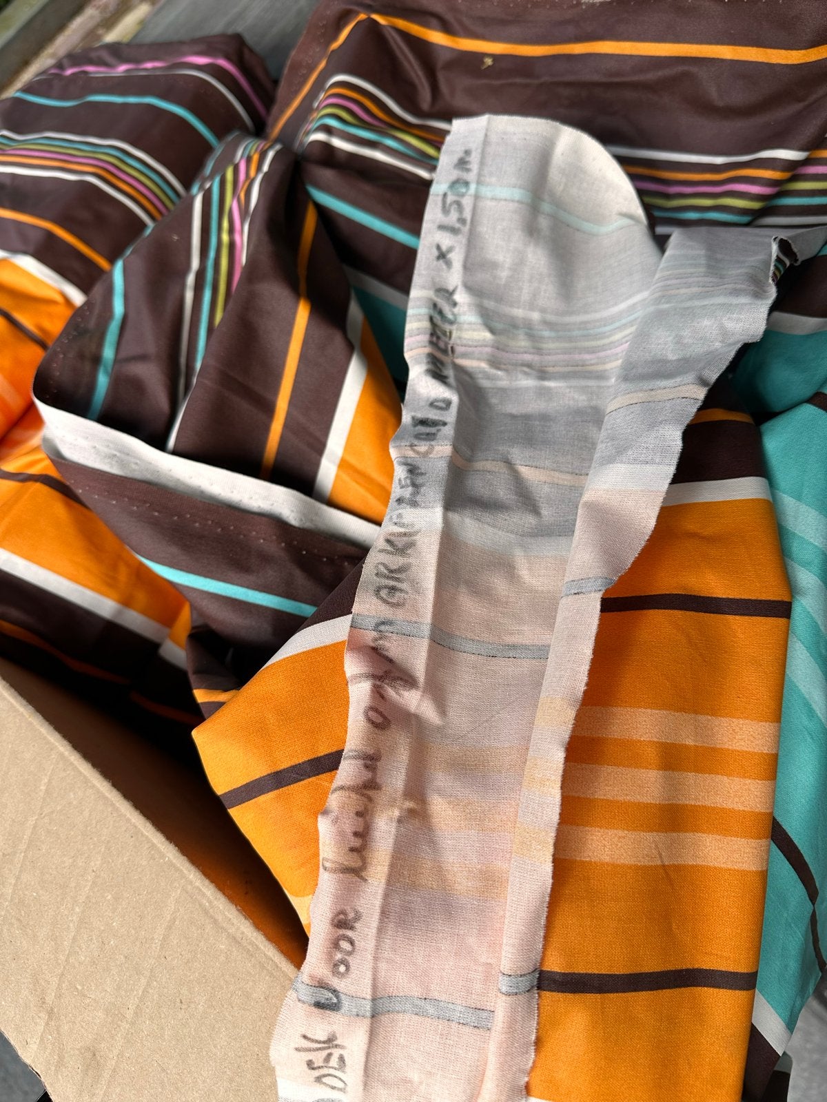 Luifel of markies doek - Kleurrijk gestreept, Ophalen, 450 cm of meer, Zo goed als nieuw, 150 tot 300 cm