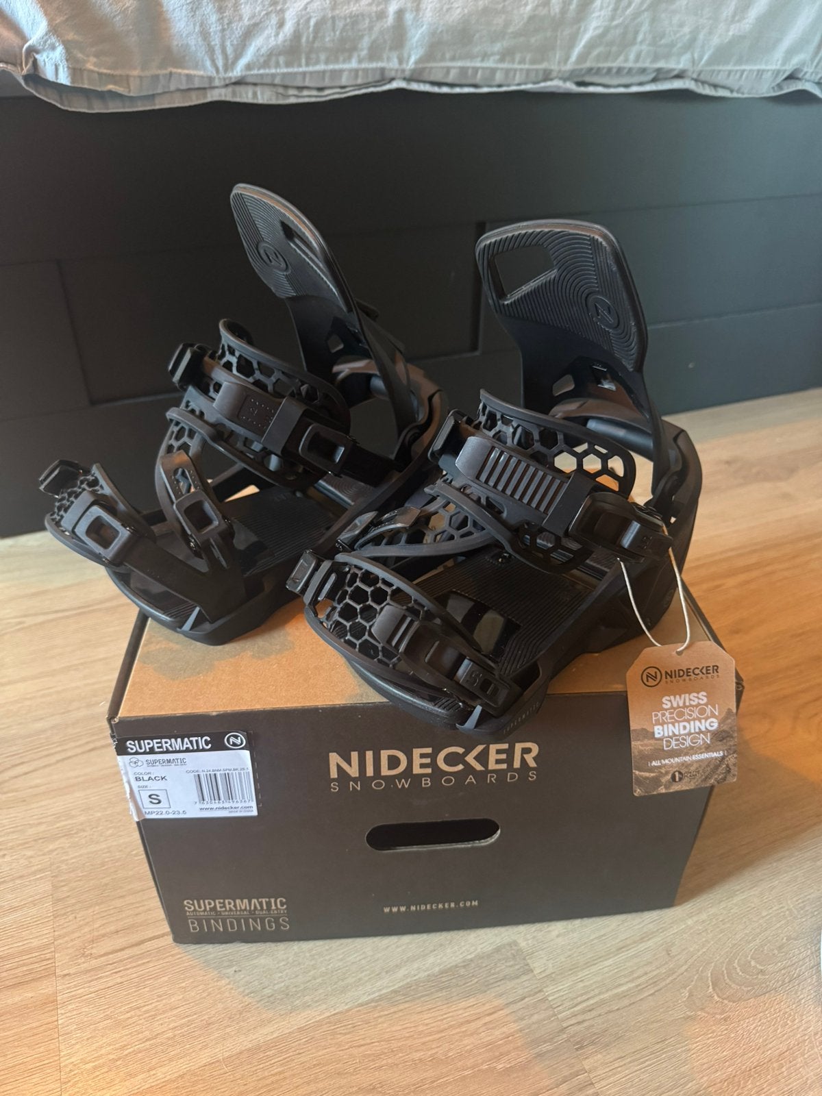 Nidecker Supermatic Snowboardbindingen - maat S, Sport en Fitness, Snowboarden, Ophalen, Nieuw, Bindingen
