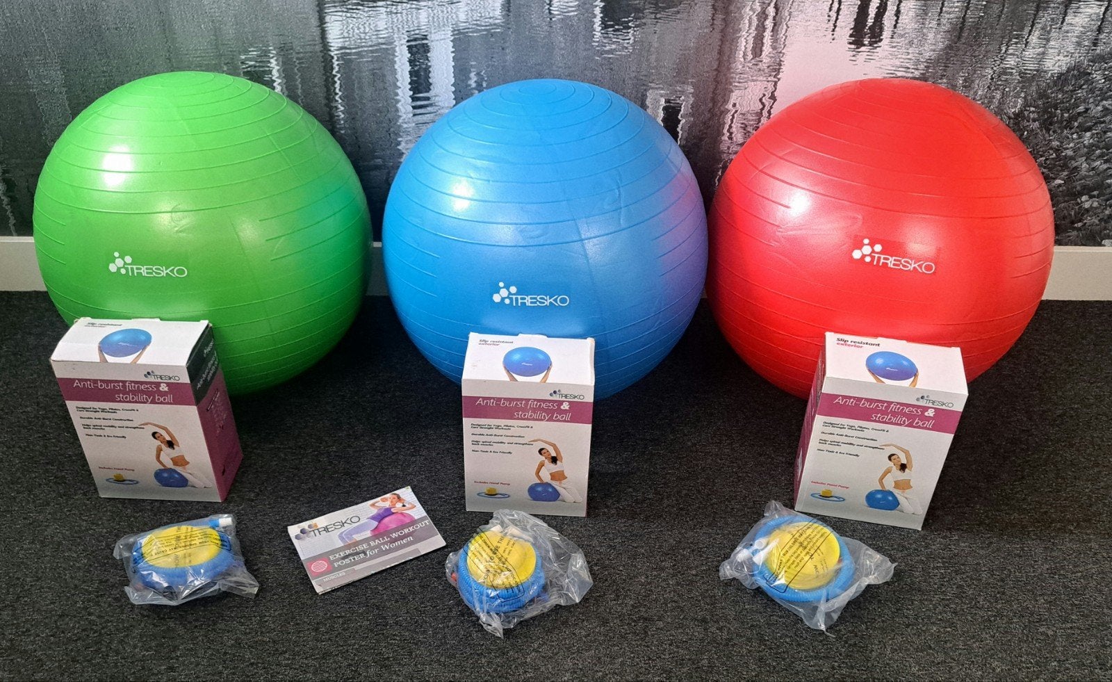Yoga ballen - Ø65cm - Met pomp - Zitbal - Fitness - Gym, Ophalen, Zo goed als nieuw, Fitnessbal