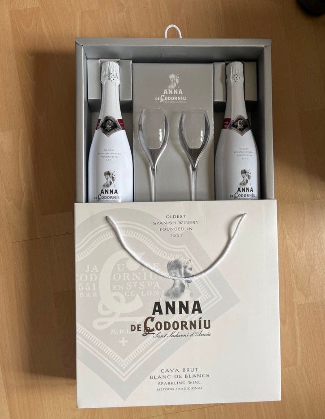 Mooie geschenkset van Anna de Codorníu Cava Brut, Verzamelen, Ophalen, Nieuw, Spanje, Overige typen