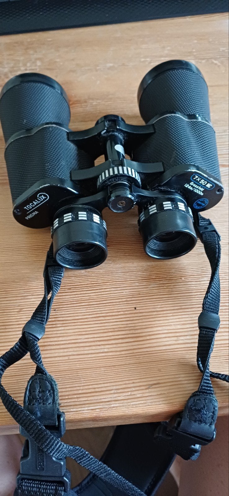 TOCALUX Prisma 7x50 verrekijker met OP/TECH USA draagriem, Ophalen of Verzenden, Gebruikt, Minder dan 8x, Porro (met knik)