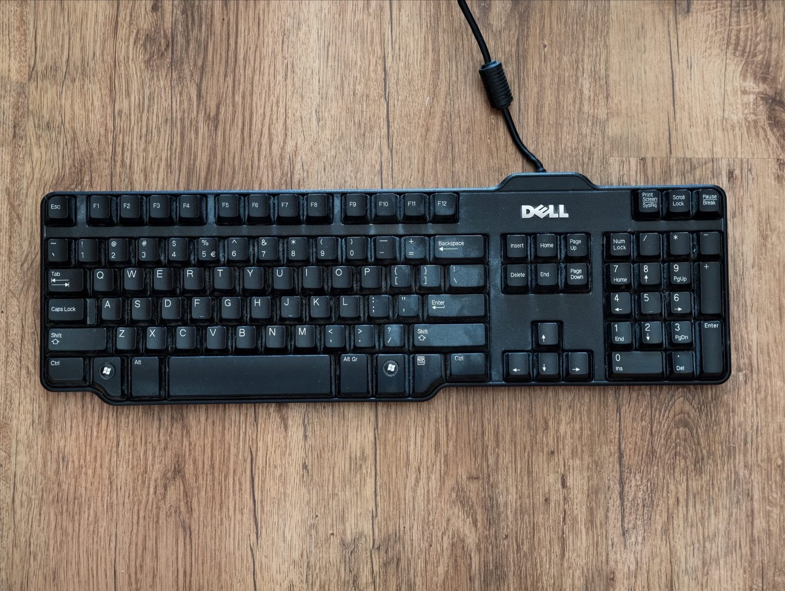 Dell bedraad toetsenbord - Qwerty - Zwart, Gebruikt, Ophalen of Verzenden, Qwerty, Numeriek gedeelte