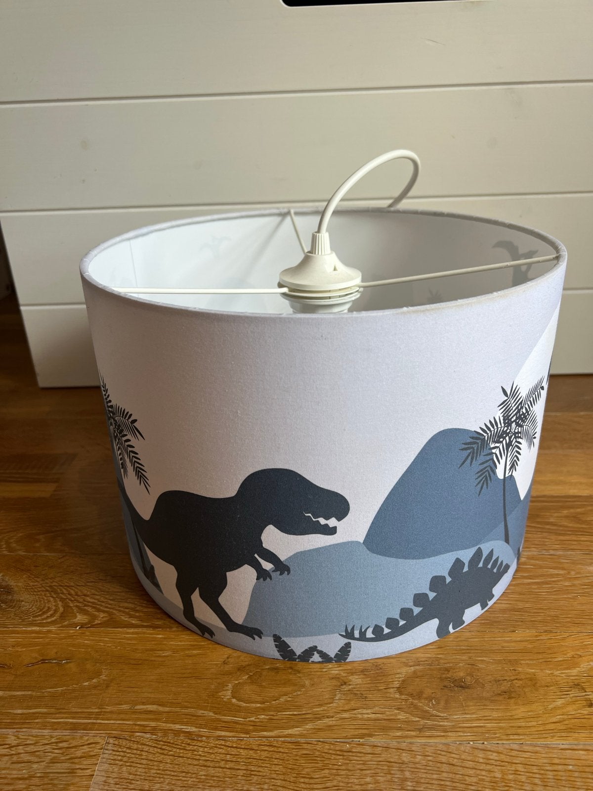 Lamp met dino print - 21x30 cm, Ophalen, Gebruikt, Overige merken, Meerkleurig