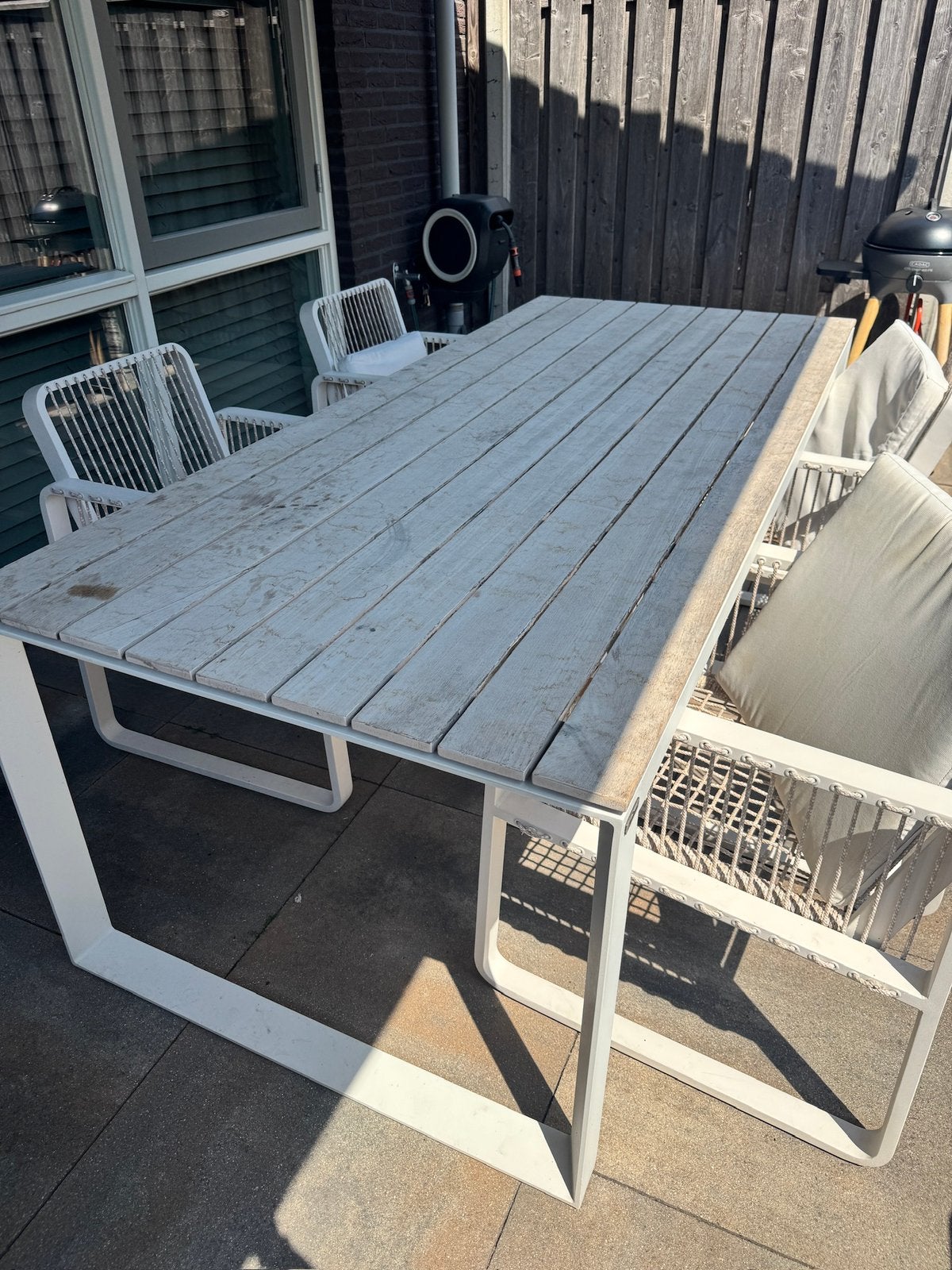 4season outdoor tuintafel, 220cm, eikenhout 4SO, Tuin en Terras, Tuinsets en Loungesets, Ophalen, Zo goed als nieuw, Teakhout
