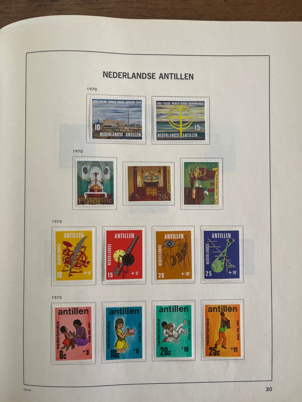Postzegels Nederlandse Antillen 1970-1971 DAVO album, Ophalen of Verzenden, Postfris