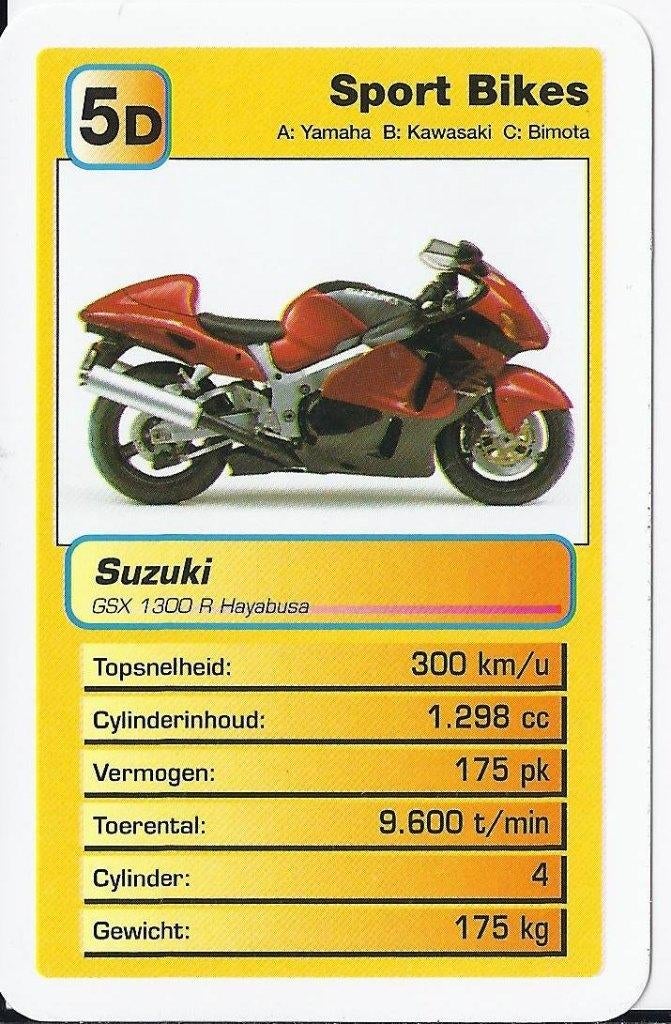 Mok2 motorkaartje ( 5d ) suzuki gsx 1300 r hayabus, Ophalen of Verzenden, Zo goed als nieuw, Motoren