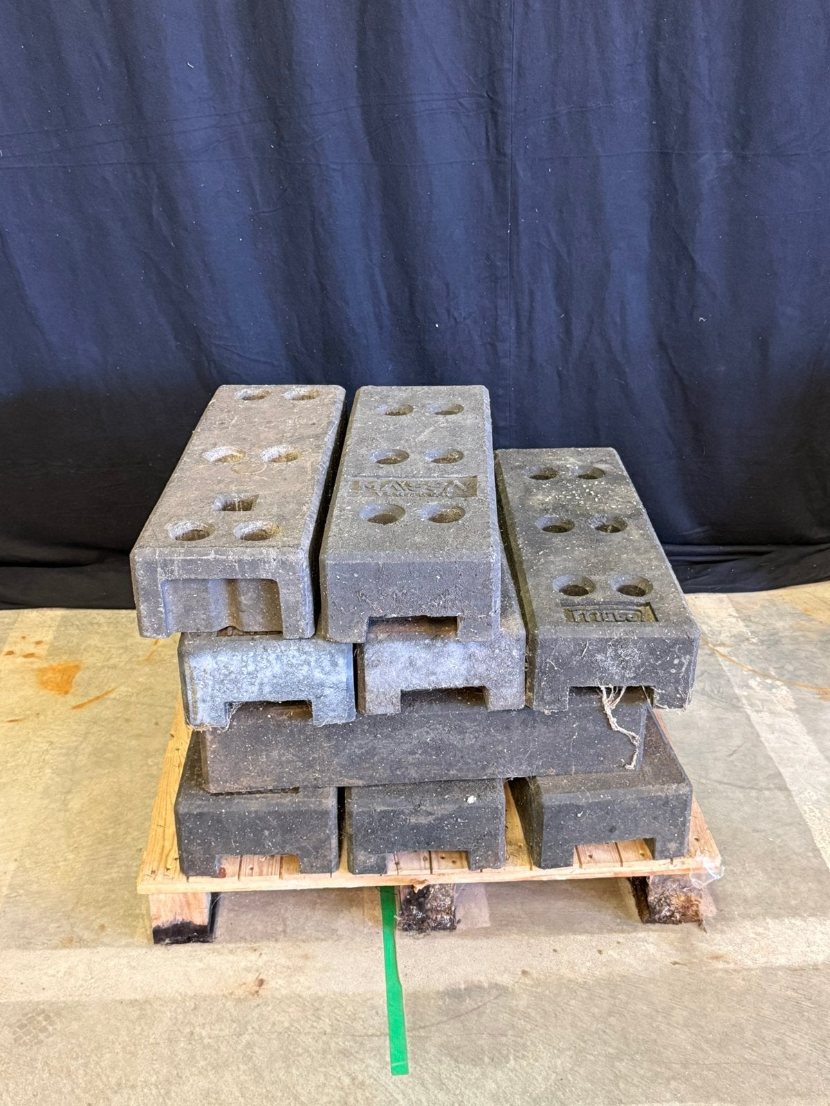 Kunststof blok voor bouwhek 10x, Ophalen, Gebruikt, Kunststof