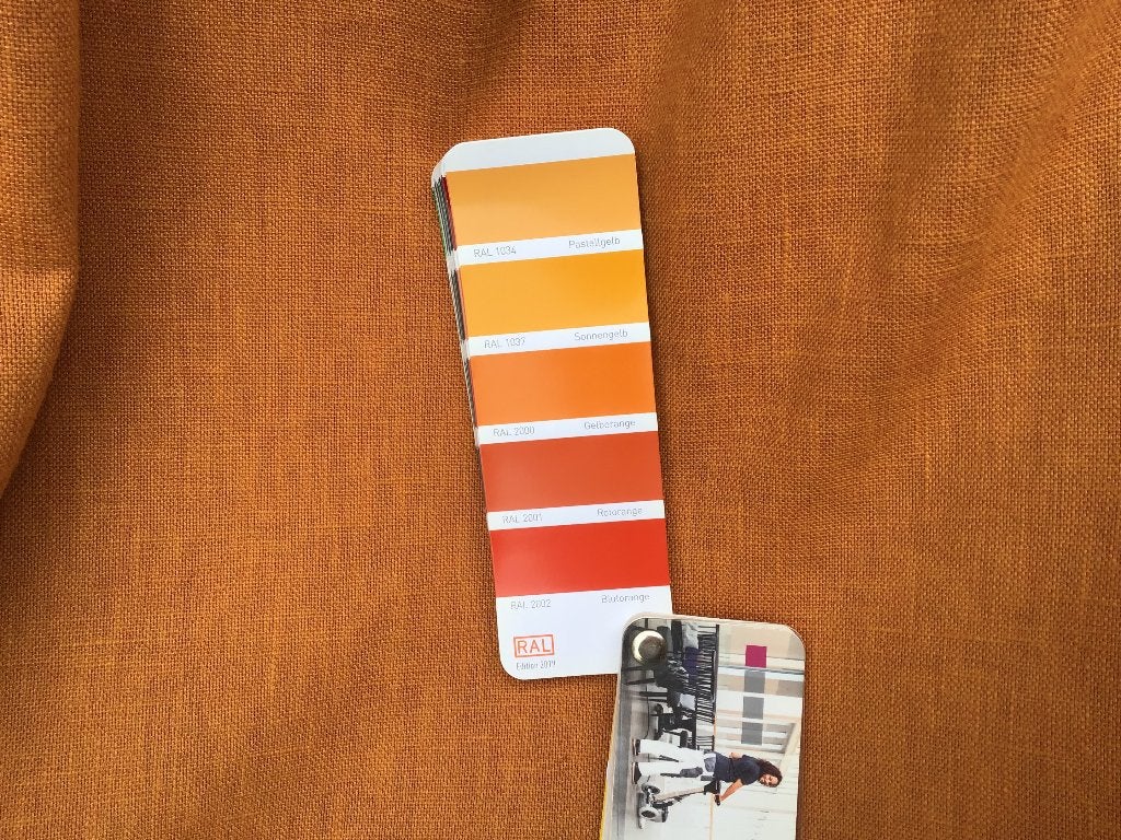 Gordijnen roest-oranje, Huis en Inrichting, Stoffering | Gordijnen en Lamellen, Overige kleuren, 200 cm of meer, Ophalen of Verzenden