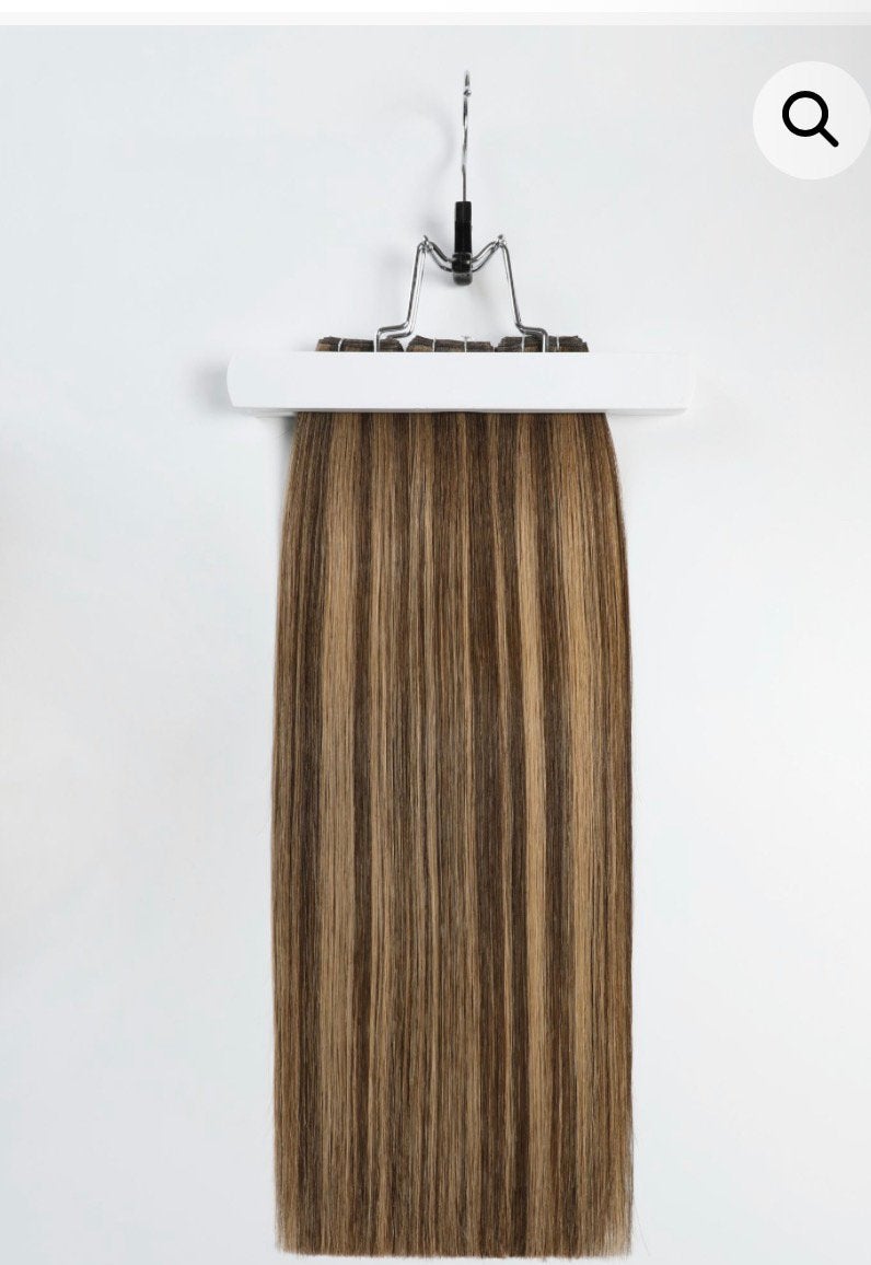 Haartopper echt haar extension 40cm balayage highlight, Verzenden, Zo goed als nieuw, Pruik of Haarverlenging
