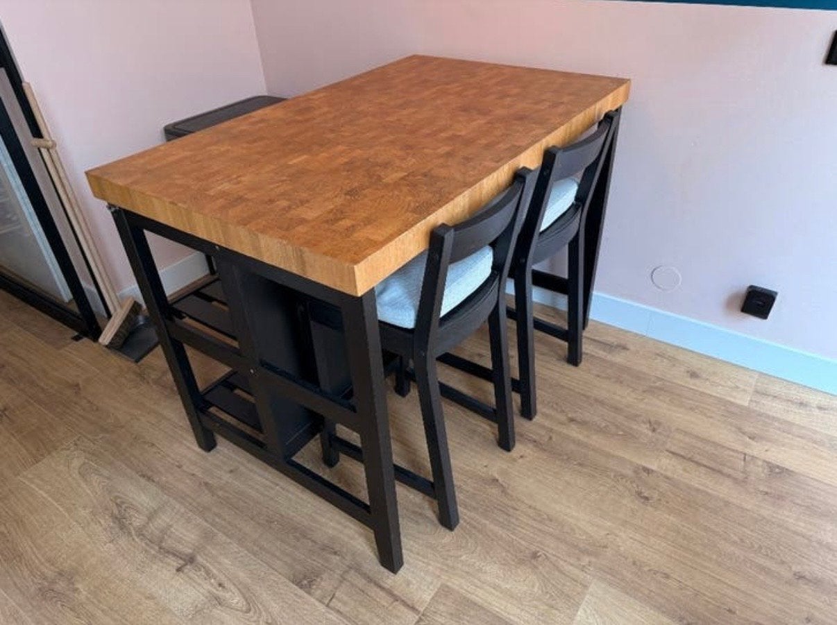 IKEA VADHOLMA Keukeneiland met 2 ROSENTORP barkrukken, Huis en Inrichting, Keuken | Keukenelementen, Ophalen of Verzenden, Gebruikt