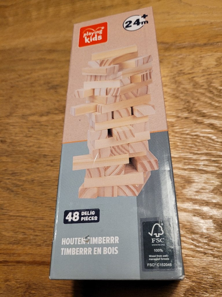 Jenga. Stapel Toren. Playing Kids. Hout. Nieuw, Hobby en Vrije tijd, Gezelschapsspellen | Bordspellen, Vijf spelers of meer, Ophalen of Verzenden