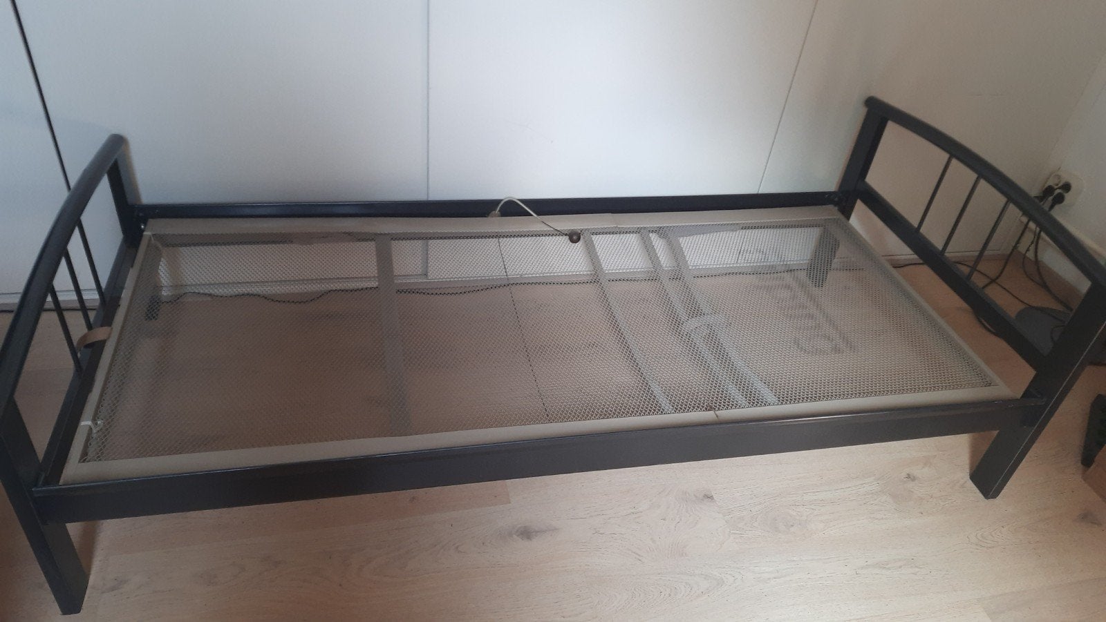 Eenpersoonsbed auping met verstelbare spiraalbodem, Ophalen, 90 cm, Eenpersoons, Zwart