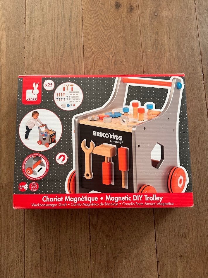 Janod - Brico'kids - Magnetische DIY trolley met accessoires, Ophalen, Nieuw, Bouwen