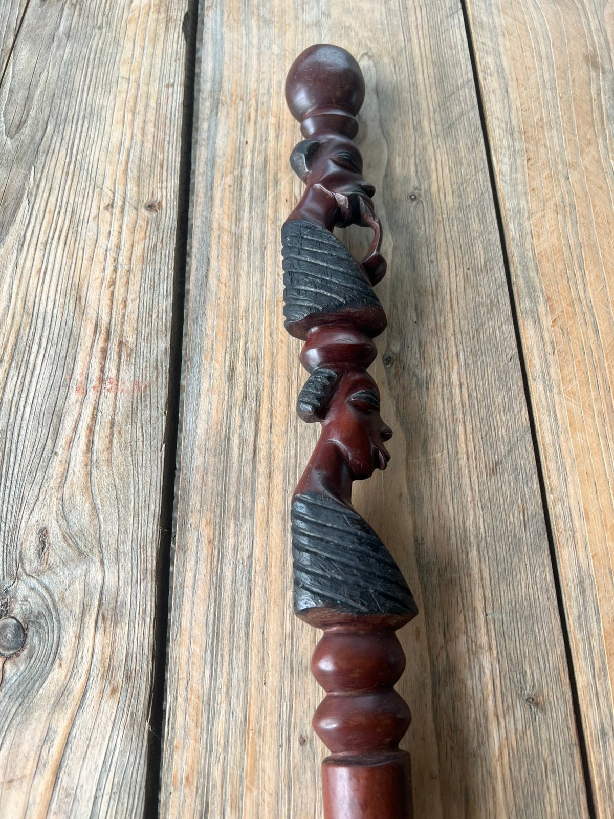 Afrikaanse MASAI Handgesneden WANDELSTOK 97 cm / Jaren 60/70, Ophalen of Verzenden, Zo goed als nieuw