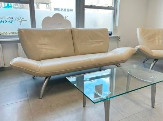 Luxe Leolux Beige Tango bank, 125 cm of meer, Leolux Excellent, Ophalen of Verzenden, Zo goed als nieuw