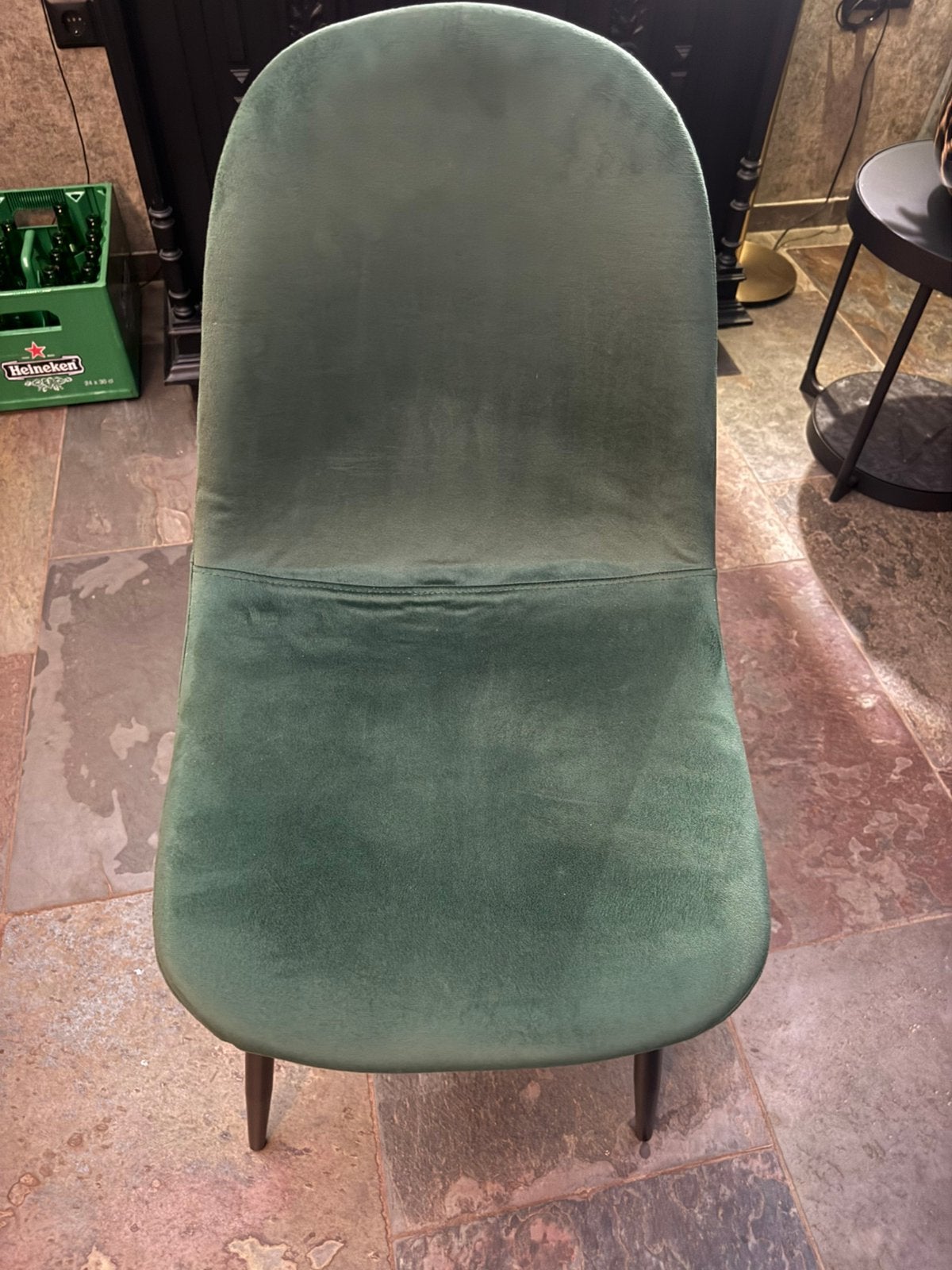 6 stuks groene eetkamerstoel, Huis en Inrichting, Stoelen, Ophalen, Overige kleuren, Zo goed als nieuw, Stof