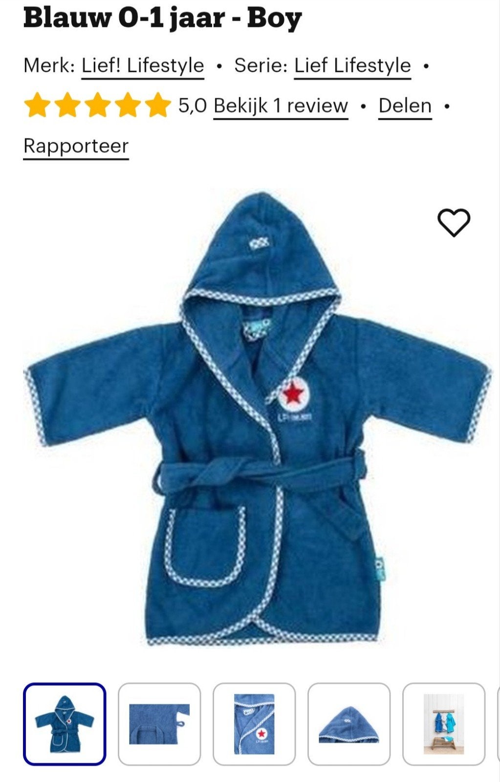 Lief! Lifestyle Baby Badjas Blauw - Nieuw in verpakking, Ophalen of Verzenden, Nieuw, Lief! Lifestyle, Jongetje