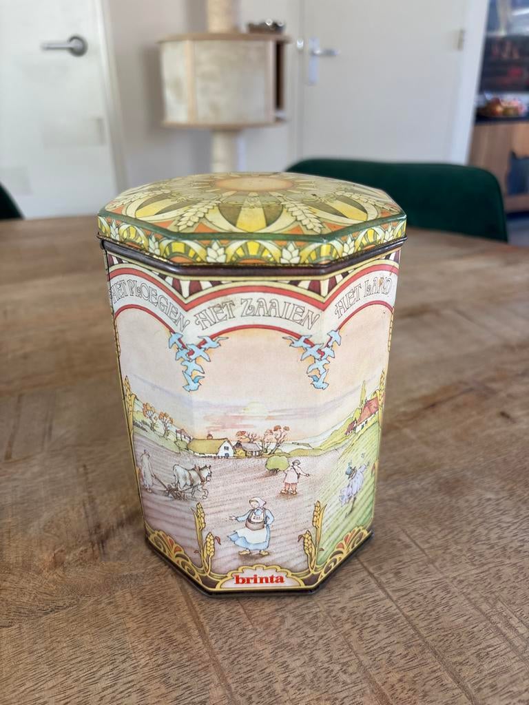 Vintage Brinta Blik - Boerderijtaferelen, Ophalen of Verzenden, Gebruikt, Overige, Overige merken