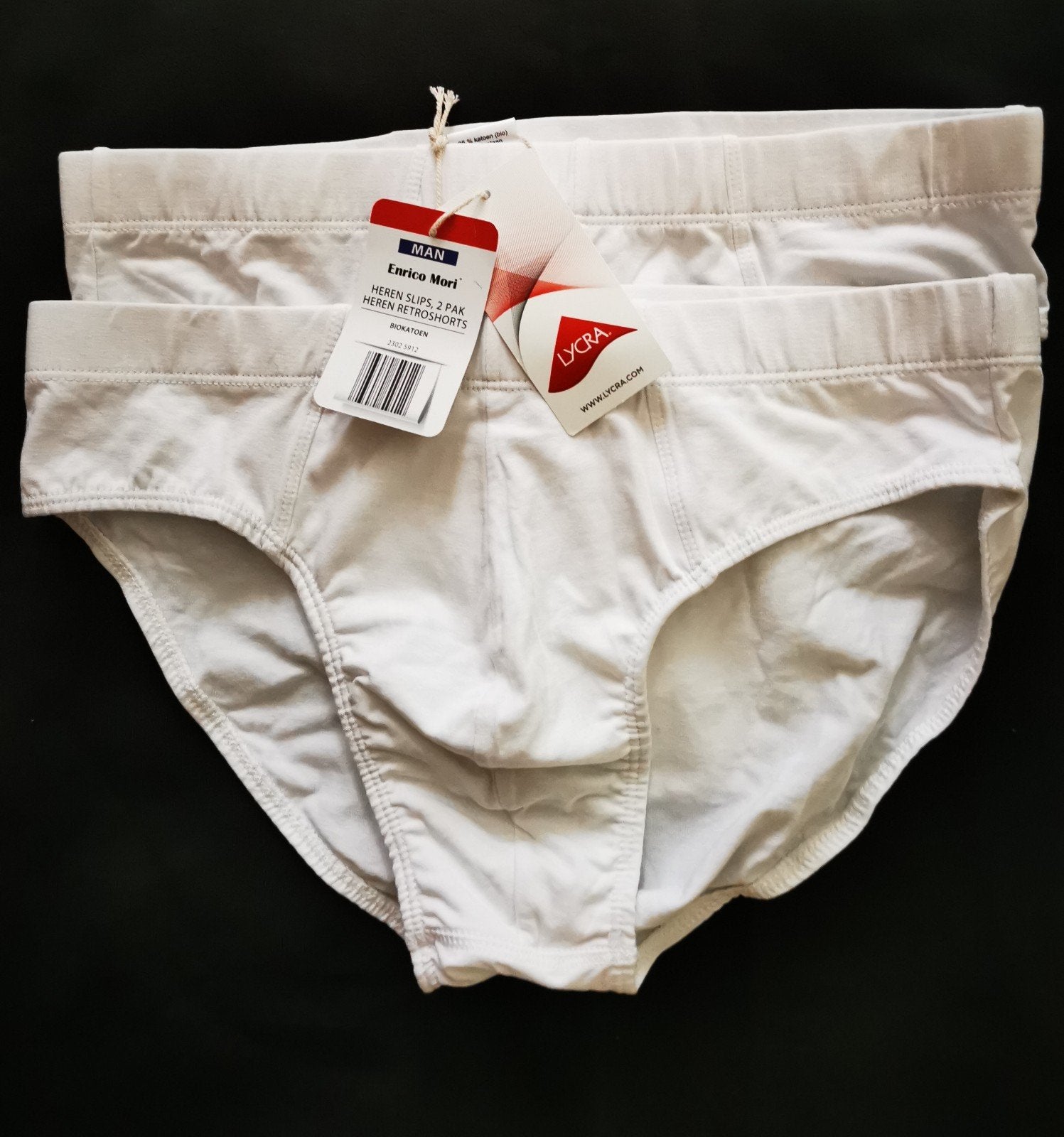 Enrico Mori Heren slips 2-pak, M, 95% bio katoen, Ophalen of Verzenden, Wit, Enrico Mori, Slip