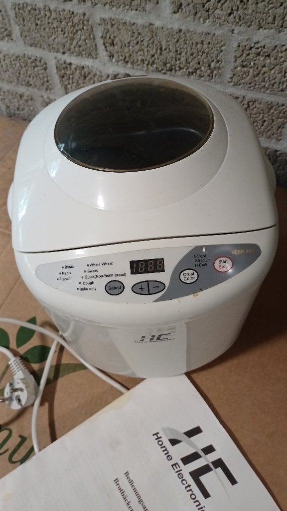 Broodbak machine, Zo goed als nieuw, 400 tot 800 gram deeg, Kijkvenster, Ophalen