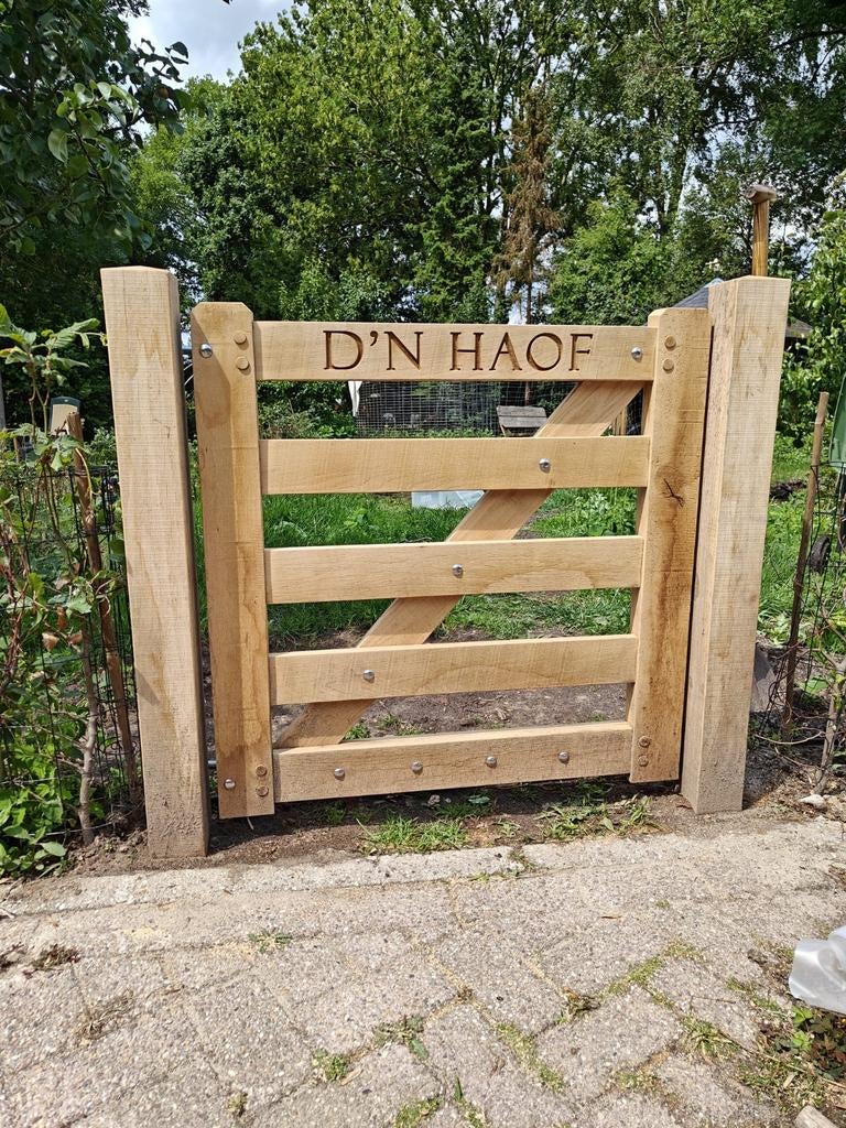 Eiken poort, moestuinpoort, tuinpoort, Ophalen of Verzenden, Nieuw, Hout, Draaipoort