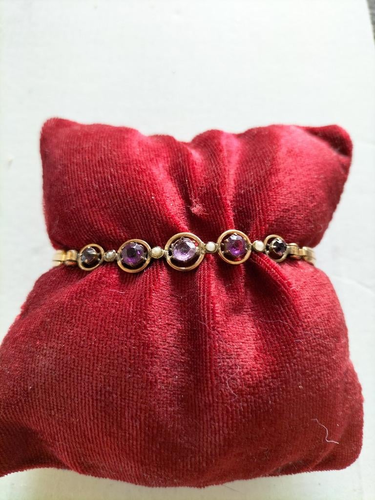 Prachtige antieke rollend gold armband., Sieraden, Tassen en Uiterlijk, Antieke sieraden, Verzenden, Goud, Armband