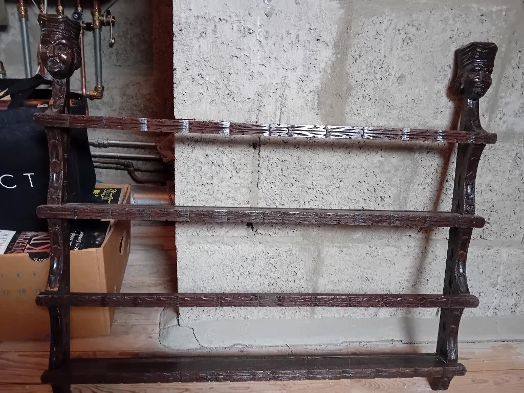 Houten wand/borden rek, Ophalen