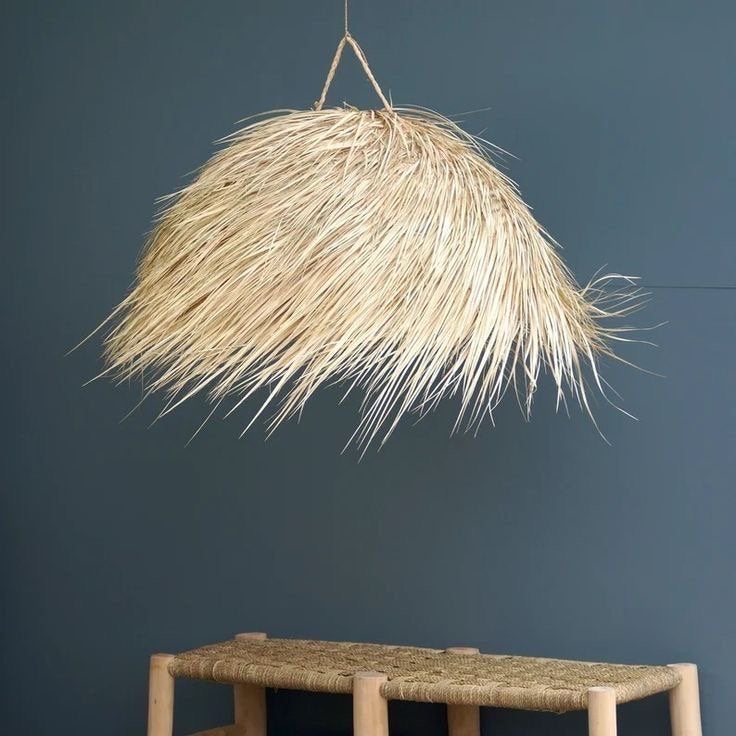 Lampenkap Birdy XL - Ibiza stijl rieten hanglamp, Hanglamp, Natuurlijk materiaal, Beige, Rond