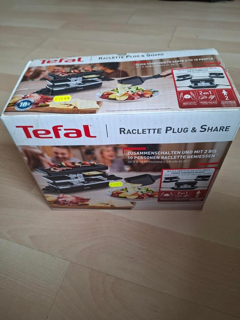 Tefal Raclette Plug & Share - Gourmetstel voor 2-10 personen, Witgoed en Apparatuur, Gourmetstellen, Zo goed als nieuw, 8 personen of meer