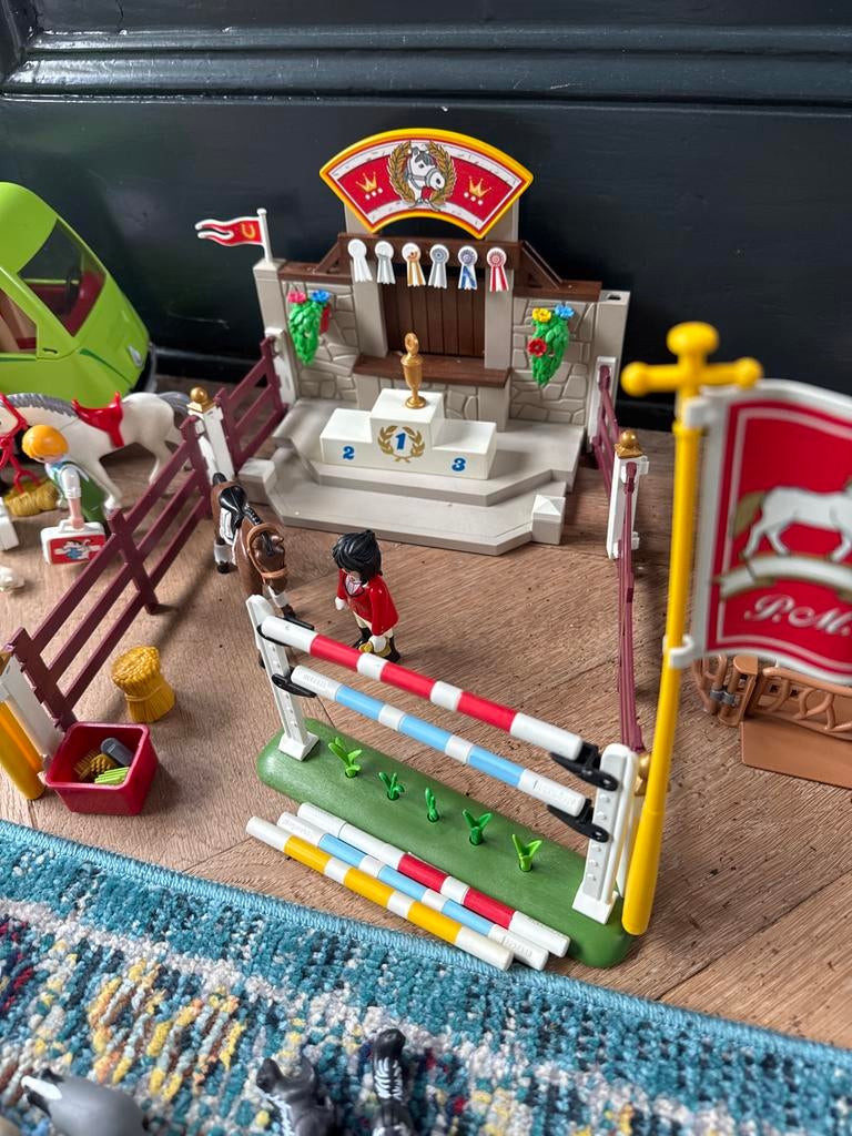 Playmobil Paardenshow Set met Hindernissen en Podium, Ophalen of Verzenden, Gebruikt, Jongen of Meisje