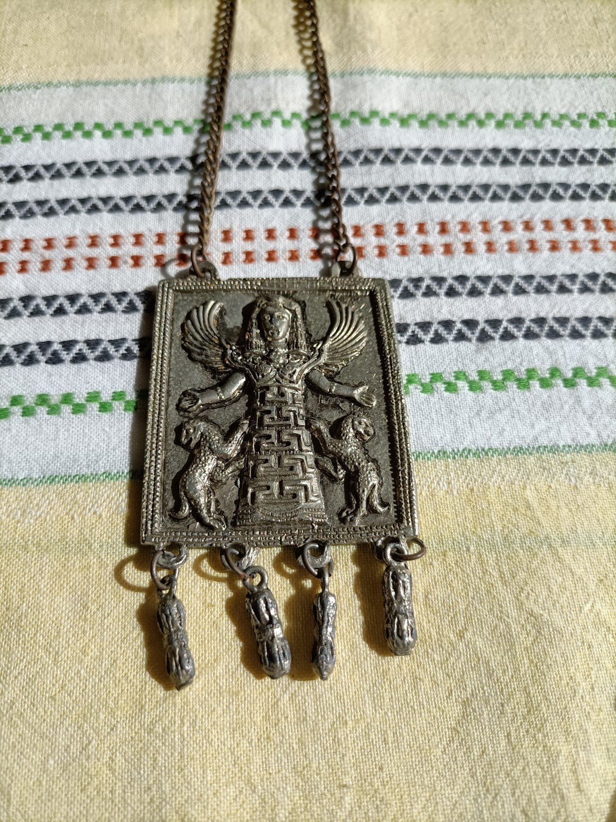 Grote vintage ketting, Ophalen of Verzenden, Gebruikt, Zilver, Overige materialen