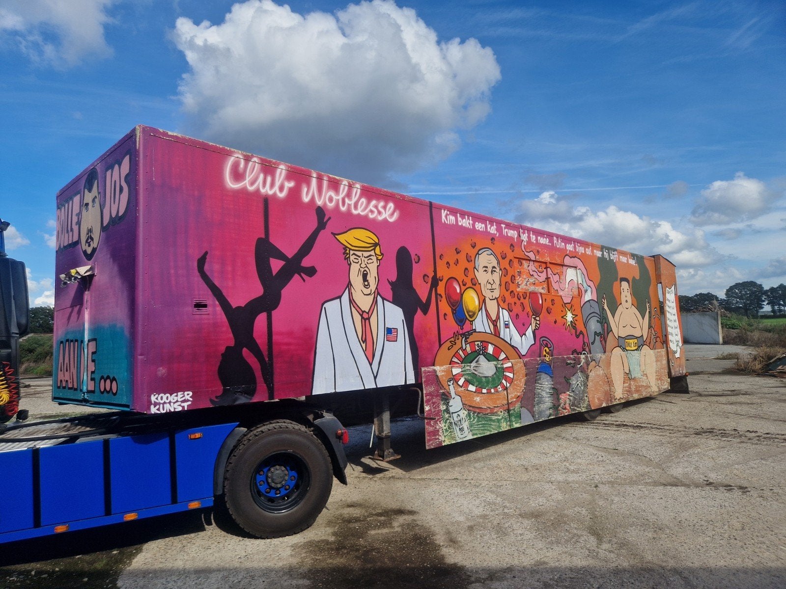 carnavalswagen, feestwagen, oplegger, Ophalen, Gebruikt, Carnaval