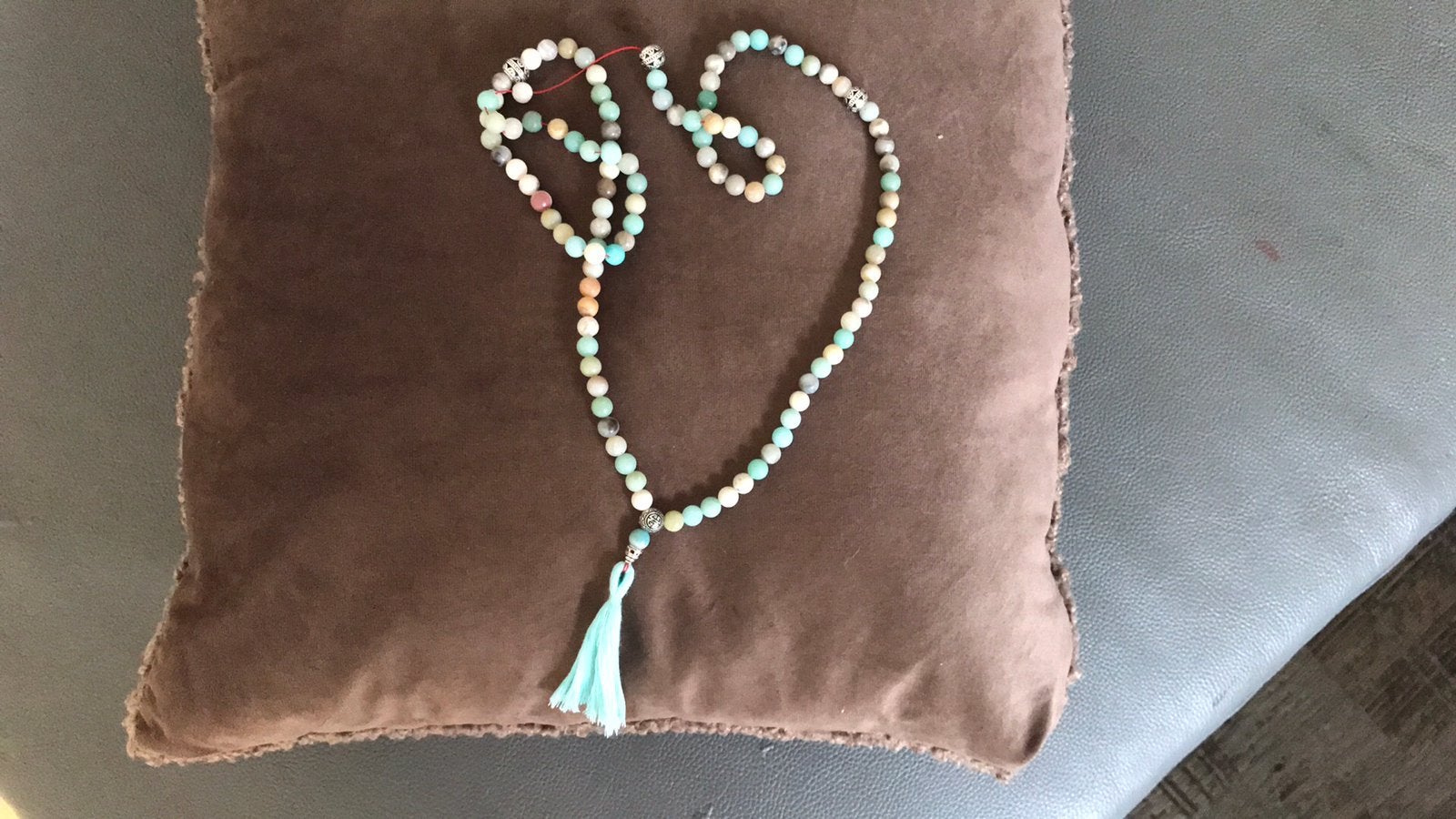 Mala uit 108 amozanite kralen, Sieraden, Tassen en Uiterlijk, Kettingen, Ophalen of Verzenden, Zo goed als nieuw, Steen of Mineraal