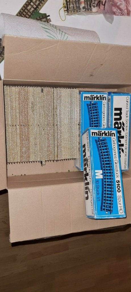 Lot rails - wissels - wagons marklin h0, Wisselstroom, Gebruikt, Wagon, Ophalen of Verzenden