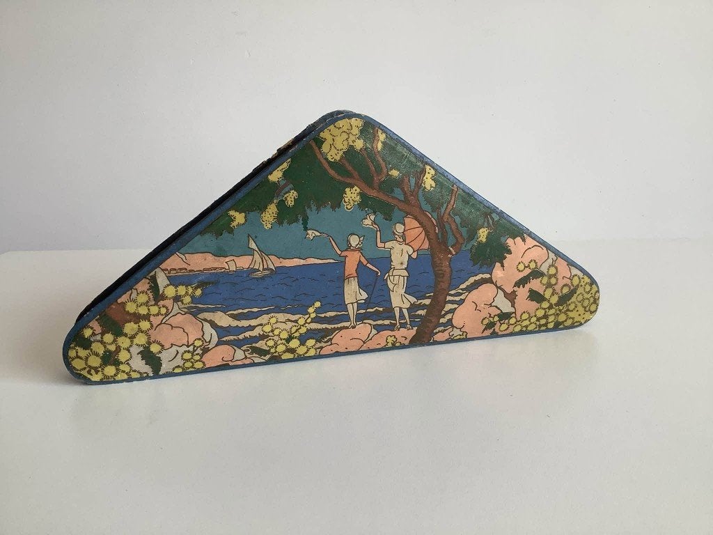 Prachtige zeldzame driehoekige art deco chocoladedoos, Ophalen of Verzenden