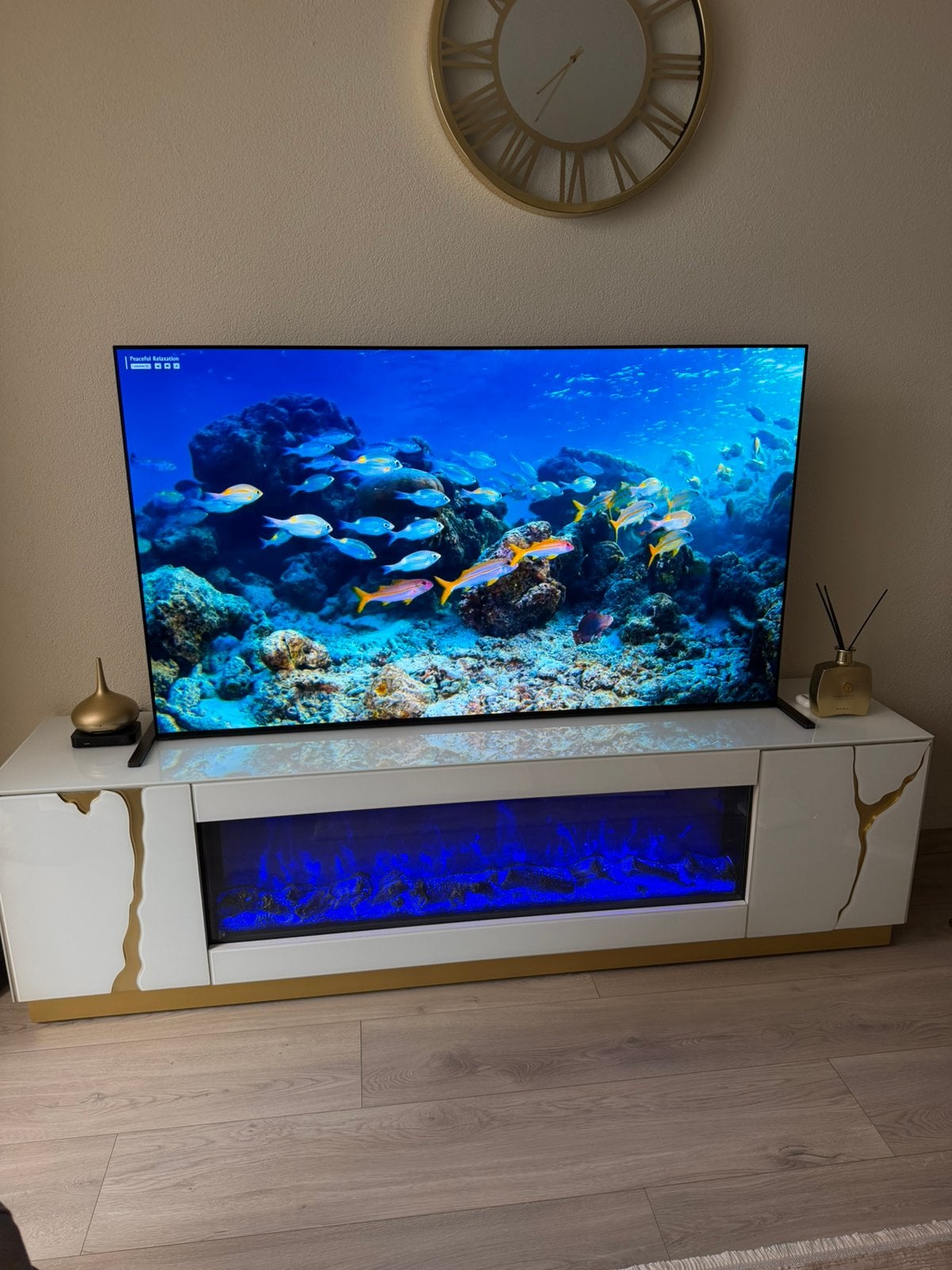 Tv kast met openhaard, Verzenden, Zo goed als nieuw, 25 tot 50 cm, Minder dan 100 cm