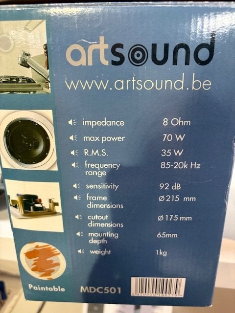 inbouw speaker art sound MDC501, Ophalen of Verzenden, Nieuw, Minder dan 60 watt, Overige merken