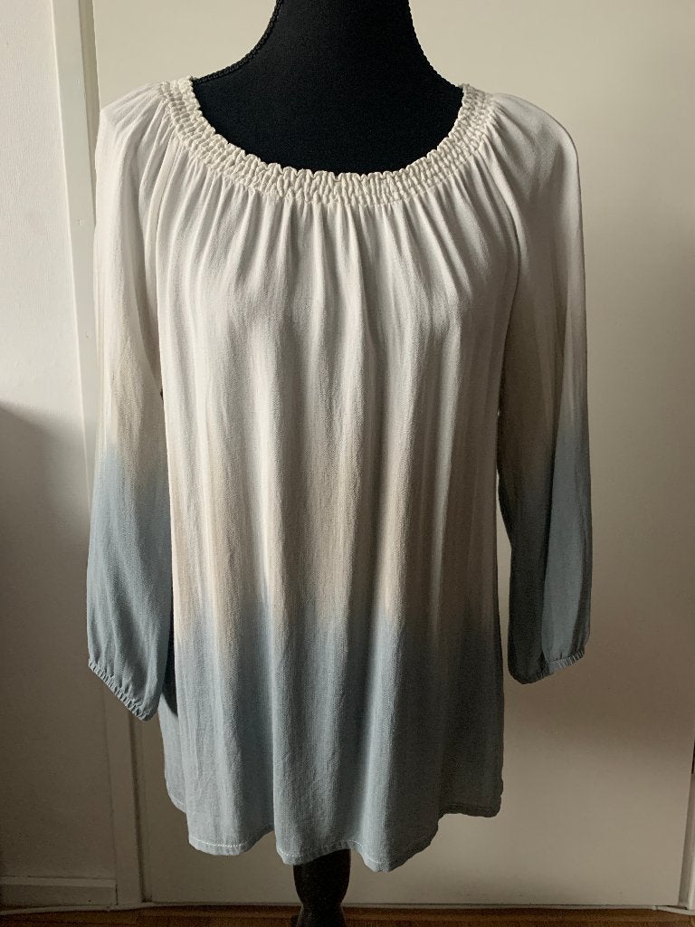GEISHA blouse lange mouw ecru/beige/grijsblauw M, Kleding | Dames, Maat 38/40 (M), Geisha, Beige, Ophalen of Verzenden