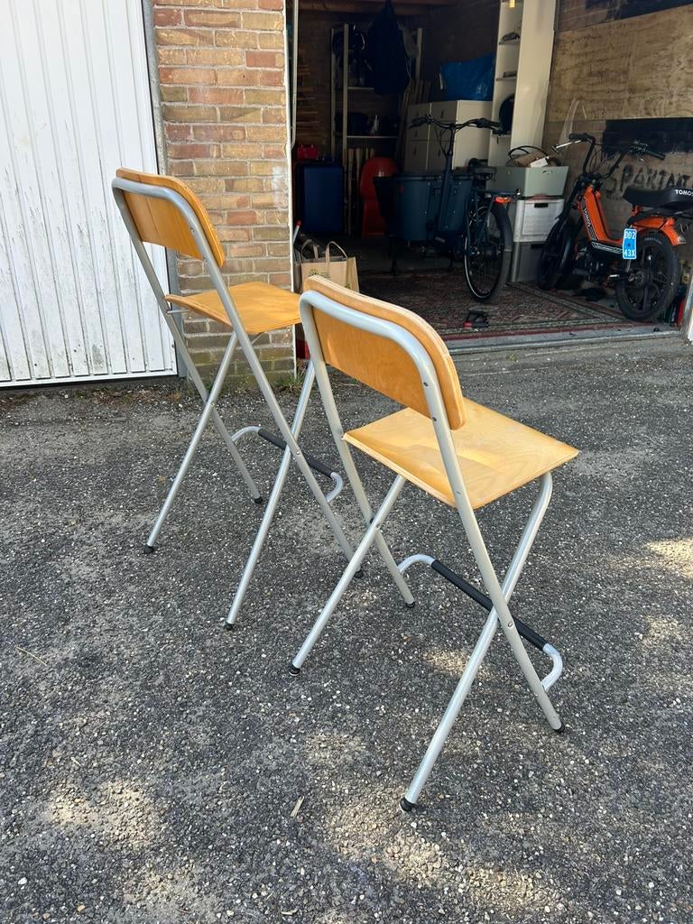 Kruk, barkruk, hoge stoel, inklapbaar Ikea, Ophalen, Gebruikt, 60 tot 90 cm, Hout