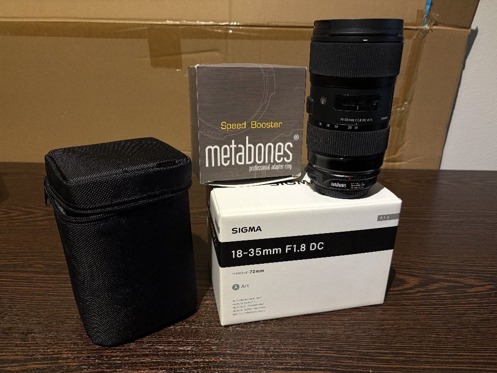 Sigma 18-35mm 1.8 Canon EF-S + SpeedBooster Ultra II 0,71X, Ophalen, Gebruikt, Sigma, 18 mm