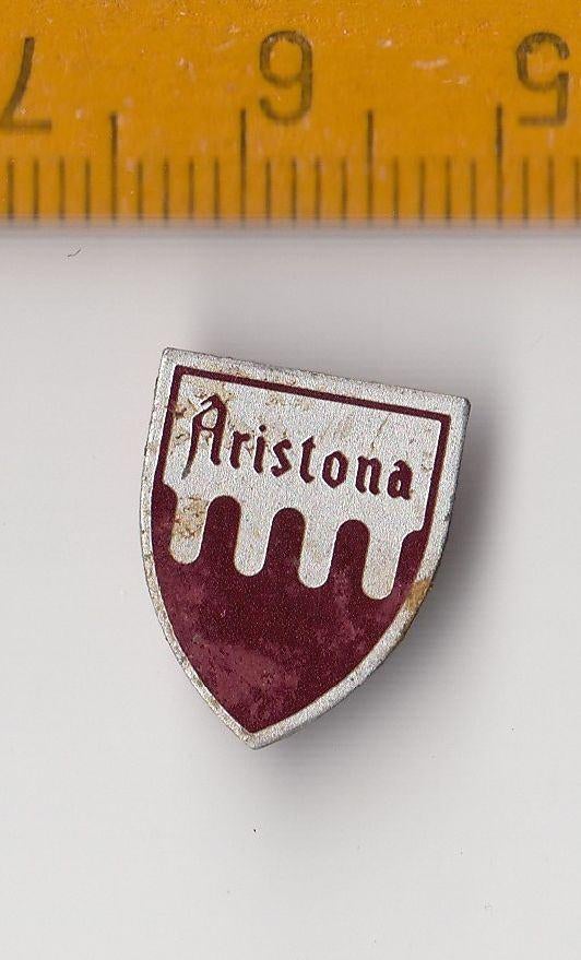 Aristona Radio logo embleem schildje blik, Ophalen of Verzenden